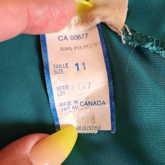 Vintage 70s Dressy Sheer Green Blouse Business Office Party Academia Preppy - Picture 8 of 13